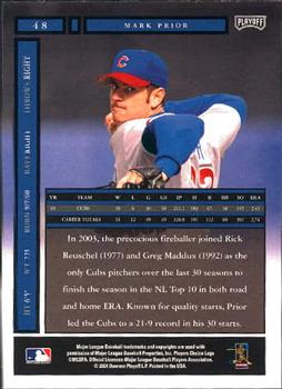 2004 Playoff Honors #48 Mark Prior Back