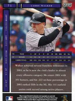 2004 Playoff Honors #71 Larry Walker Back
