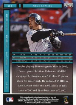 2004 Playoff Honors #84 Mike Lowell Back