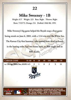 2004 SkyBox Autographics #22 Mike Sweeney Back