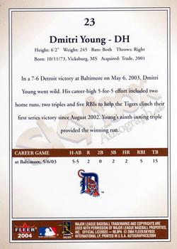 2004 SkyBox Autographics #23 Dmitri Young Back