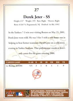 2004 SkyBox Autographics #27 Derek Jeter Back