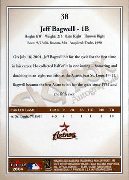 2004 SkyBox Autographics #38 Jeff Bagwell Back
