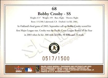 2004 SkyBox Autographics #68 Bobby Crosby Back