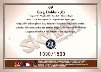 2004 SkyBox Autographics #69 Greg Dobbs Back