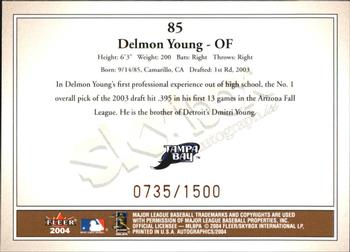 2004 SkyBox Autographics #85 Delmon Young Back