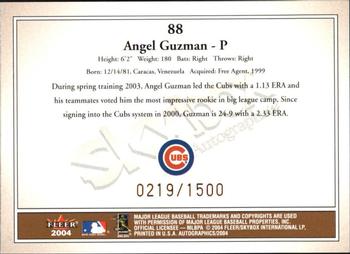 2004 SkyBox Autographics #88 Angel Guzman Back