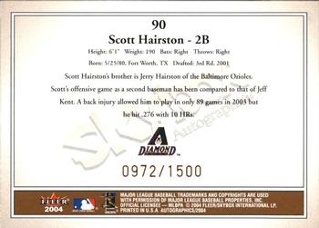 2004 SkyBox Autographics #90 Scott Hairston Back
