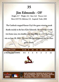 2004 SkyBox Autographics #35 Jim Edmonds Back