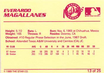 1989 Star Canton-Akron Indians #13 Everardo Magallanes Back