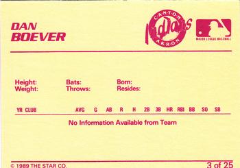1989 Star Canton-Akron Indians #3 Dan Boever Back