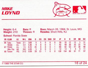 1989 Star Columbus Mudcats #16 Mike Loynd Back