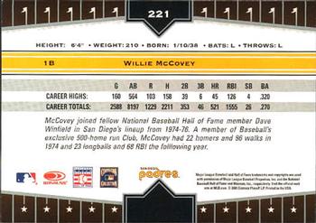 2005 Donruss Champions #221 Willie McCovey Back
