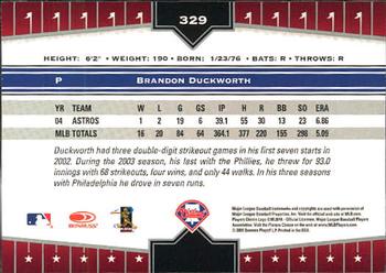 2005 Donruss Champions #329 Brandon Duckworth Back