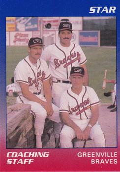 1989 Star Greenville Braves #25 Coaching Staff (Buddy Bailey / Bill Slack / Randy Ingle) Front