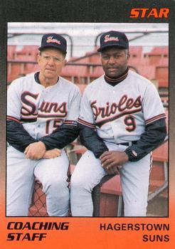 1989 Star Hagerstown Suns #22 Coaching Staff (Jimmie Schaffer / Tom Brown) Front