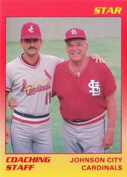 1989 Star Johnson City Cardinals #24 Coaching Staff (Mark DeJohn / Dick Sisler) Front