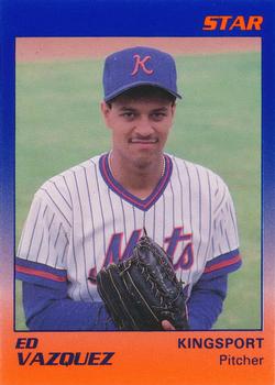 1989 Star Kingsport Mets #24 Ed Vazquez Front