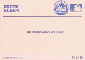 1989 Star Kingsport Mets #30 Dottie Elsea Back