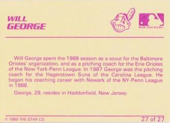 1989 Star Kinston Indians #27 Will George Back