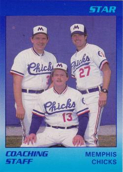 1989 Star Memphis Chicks #24 Coaching Staff (Jeff Cox / Guy Hansen / Joe Breeden) Front