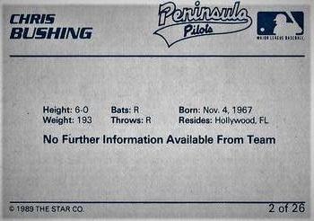 1989 Star Peninsula Pilots #2 Chris Bushing Back