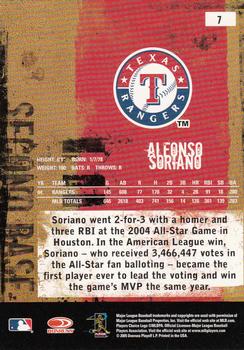 2005 Donruss Leather & Lumber #7 Alfonso Soriano Back