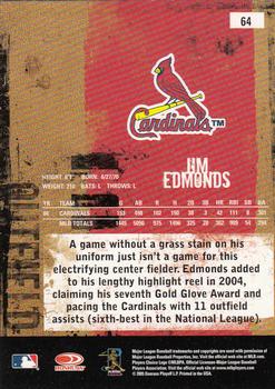 2005 Donruss Leather & Lumber #64 Jim Edmonds Back