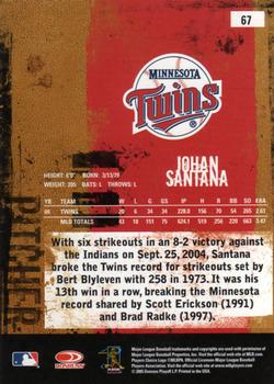 2005 Donruss Leather & Lumber #67 Johan Santana Back