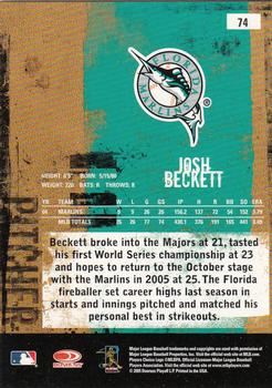 2005 Donruss Leather & Lumber #74 Josh Beckett Back
