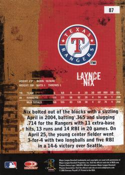2005 Donruss Leather & Lumber #87 Laynce Nix Back