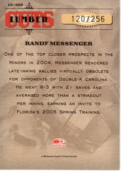 2005 Donruss Leather & Lumber #LC-168 Randy Messenger Back