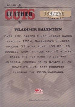 2005 Donruss Leather & Lumber #LC-175 Wladimir Balentien Back