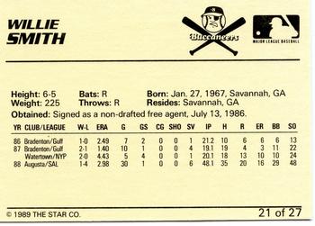 1989 Star Salem Buccaneers #21 Willie Smith Back