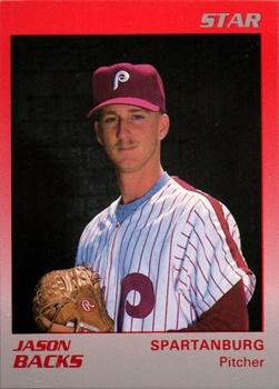 1989 Star Spartanburg Phillies #1 Jason Backs Front
