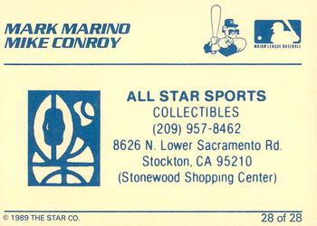 1989 Star Stockton Ports #28 Sponsors Back