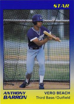 1989 Star Vero Beach Dodgers #2 Anthony Barron Front