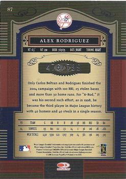 2005 Donruss Timeless Treasures #87 Alex Rodriguez Back