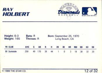 1989 Star Waterloo Diamonds #12 Ray Holbert Back