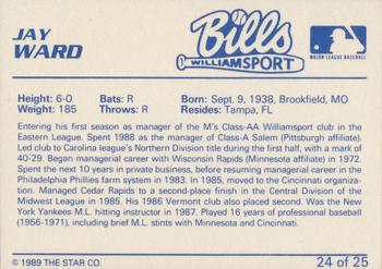 1989 Star Williamsport Bills #24 Jay Ward Back