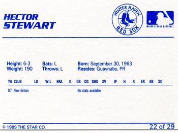 1989 Star Winter Haven Red Sox #22 Hector Stewart Back
