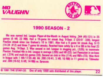 1991 Star The Future #22 Mo Vaughn Back