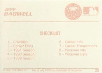 1991 Star The Future #28 Jeff Bagwell Back