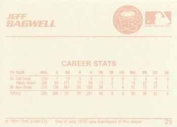 1991 Star The Future #29 Jeff Bagwell Back