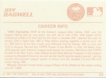 1991 Star The Future #33 Jeff Bagwell Back