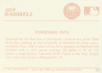 1991 Star The Future #35 Jeff Bagwell Back