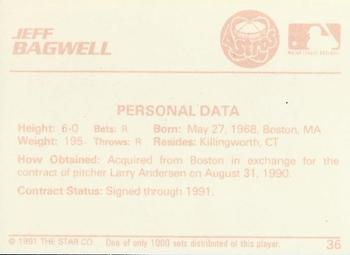1991 Star The Future #36 Jeff Bagwell Back