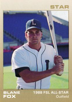 1988 Star Florida State League All-Stars #36 Blane Fox Front