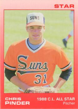 1988 Star Hagerstown Suns #17 Chris Pinder Front