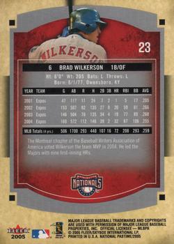 2005 Fleer National Pastime #23 Brad Wilkerson Back